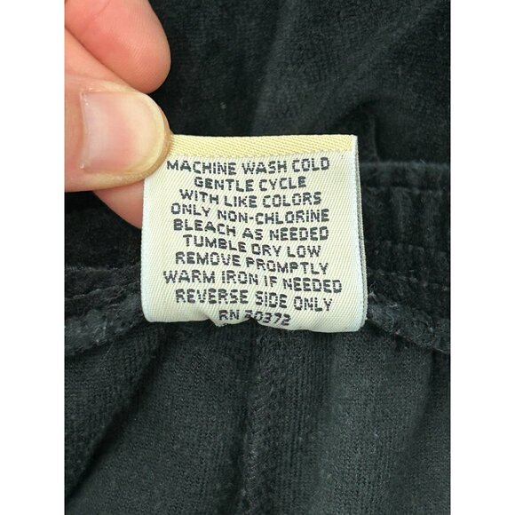 Bechamel Petites Velour Jogger Pants Black Sz Medium Lounge Relaxed Fit Active - Picture 7 of 9